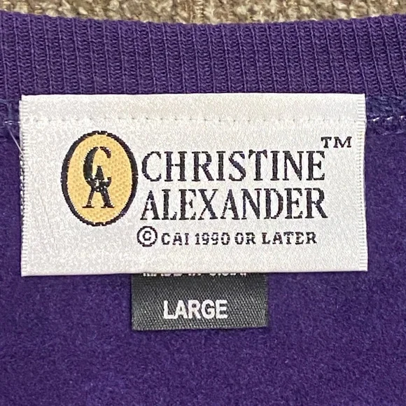 Purple Large Christine Alexander Christmas sweatshirt embellished Polar Bear - Picture 3 of 4